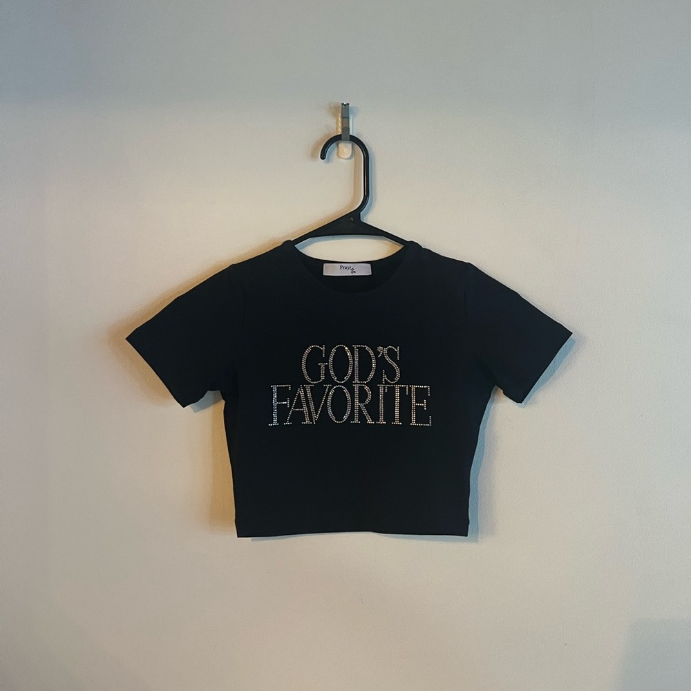 Praying God’s Favorite Rhinestone Baby Tee XXS